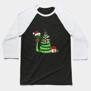 Funny Santa Snake Christmas Gift Baseball T-Shirt